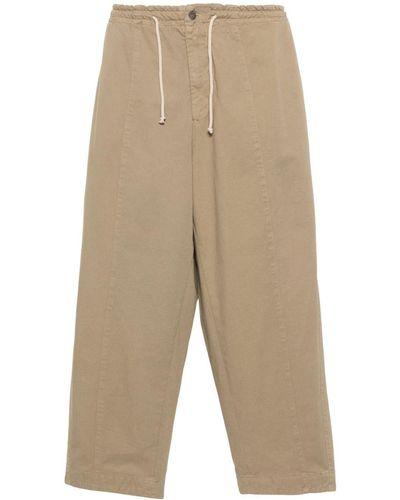 Societe Anonyme Twill Tapered-leg Trousers - Natural