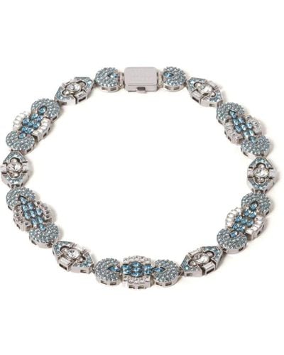 Miu Miu Crystal-embellished Choker Necklace - Metallic