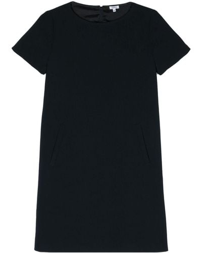 Aspesi Round-neck Crepe Shift Dress - Black