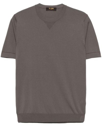 Moorer Cotton Knitted T-shirt - Grey
