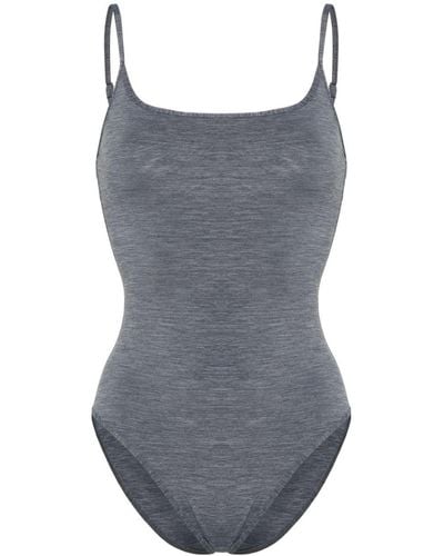 Totême Mélange-effect Swimsuit - Gray
