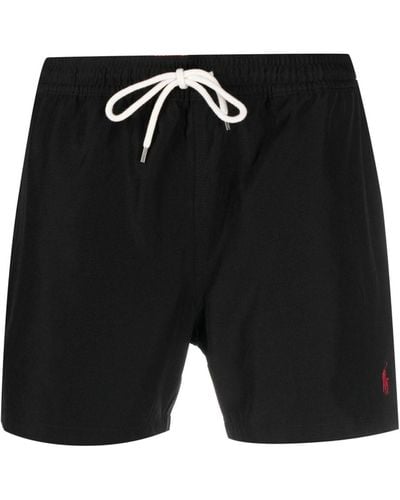 Polo Ralph Lauren Embroidered-logo Swim Shorts - Black