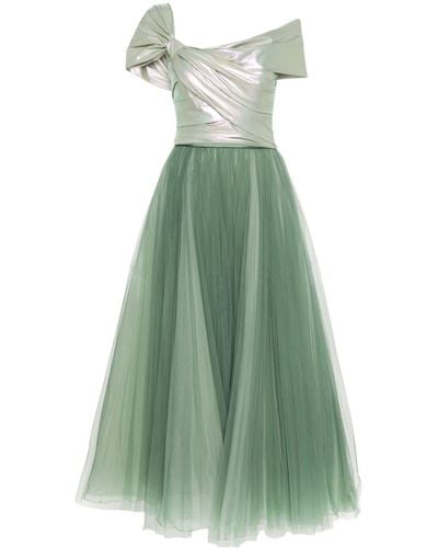Gemy Maalouf Paneled Flared Gown - Green