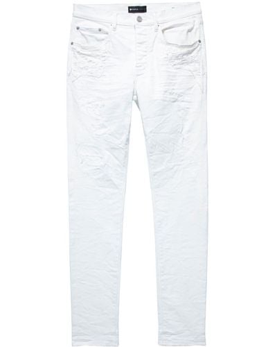 Purple Brand Quilted-pockets Low-rise Jeans - White
