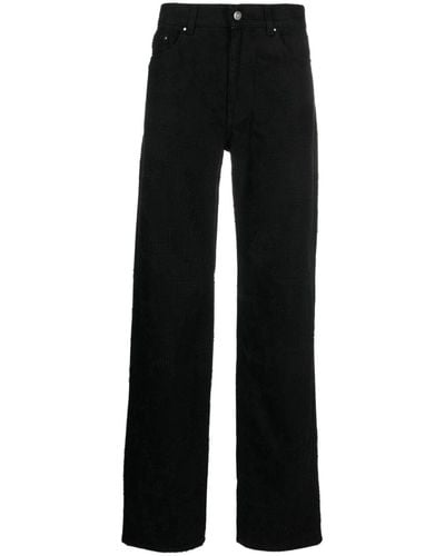 HELIOT EMIL Frayed-stitch Straight-leg Jeans - Black