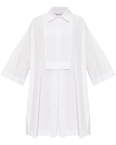 Max Mara Wide-sleeved Cotton Minidress - White
