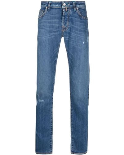 Jacob Cohen Jeans dritti con applicazione logo - Blu