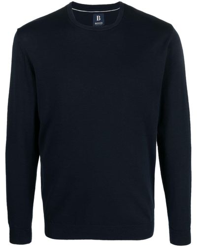 BOGGI Crew-neck Cotton Sweater - Blue