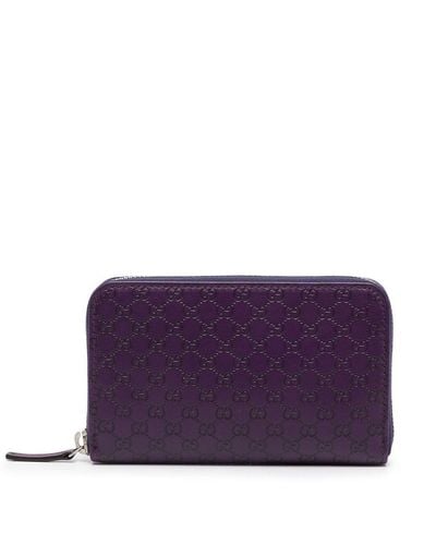 Gucci Monogram Leather Purse - Purple