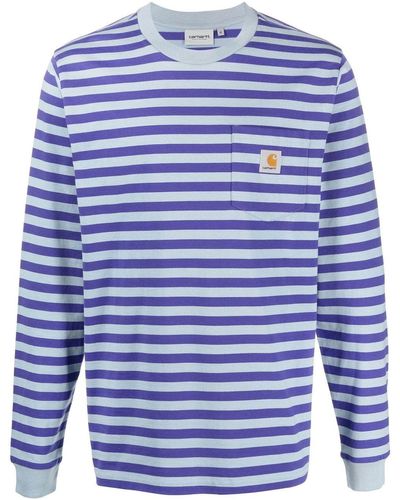 Carhartt Striped Long-sleeve T-shirt - Blue
