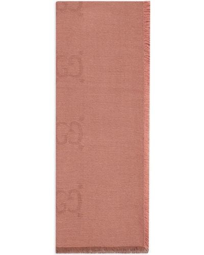 Gucci Ausgefranster Schal mit Monogramm - Pink