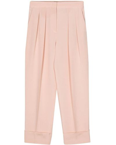 Giorgio Armani Glitter-detail Silk Trousers - Pink