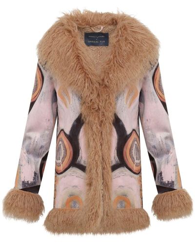 Unreal Fur Cappotto in finta pelliccia Yawarr - Neutro