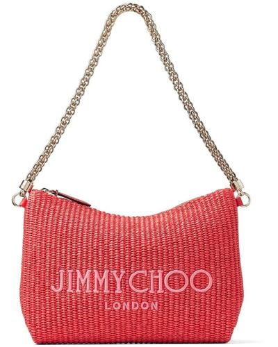 Jimmy Choo Sac porté épaule à logo brodé - Rouge