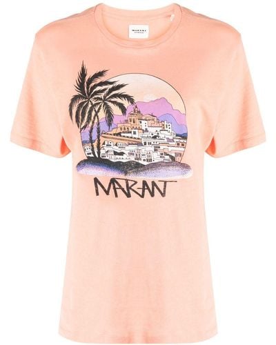 Isabel Marant T-shirt Met Print - Roze