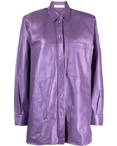 IRO Alegre Leather Shirt - Purple