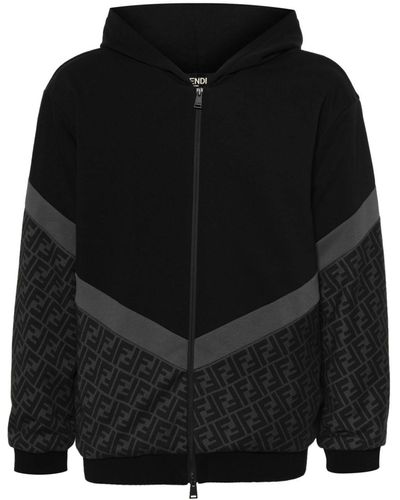 Fendi Ff-motif Hoodie - Black