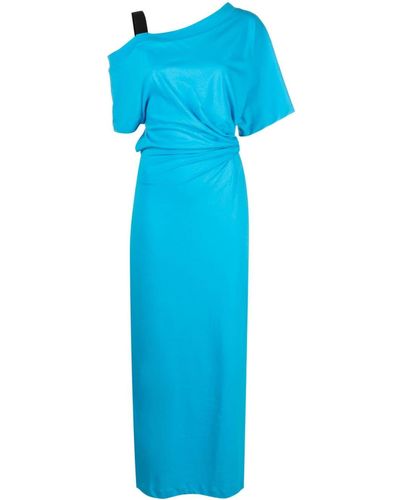 Tela Cold-shoulder Design Long Dress - Blue