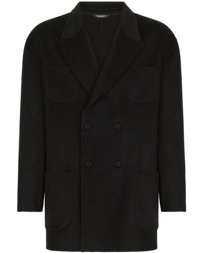 Dolce & Gabbana Double-breasted Cashmere Peacoat - Black