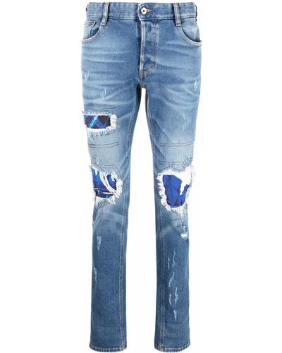 Just Cavalli Ripped-detailed Skinny Jeans - Blue
