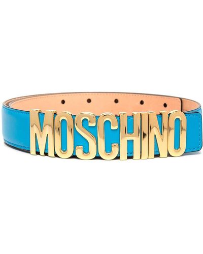 Moschino Cintura con logo - Blu