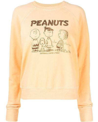 RE/DONE Peanuts Happiness Crew Neck Sweatshirt - Yellow