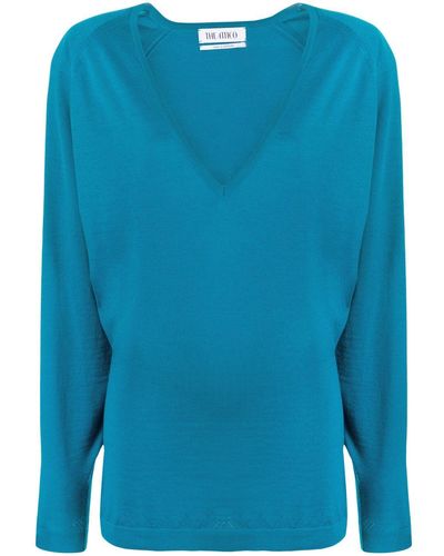 The Attico V-Neck Sweater - Blue