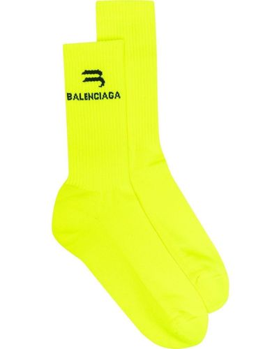 Balenciaga Socken mit Logo-Print - Gelb