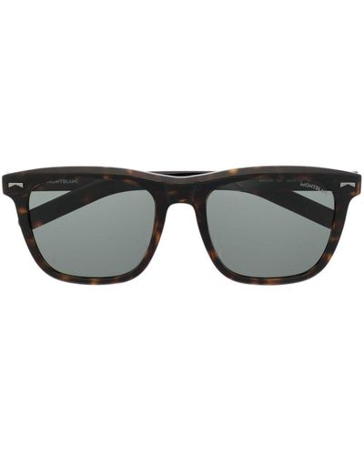 Montblanc Tortoiseshell Square-frame Sunglasses - Black