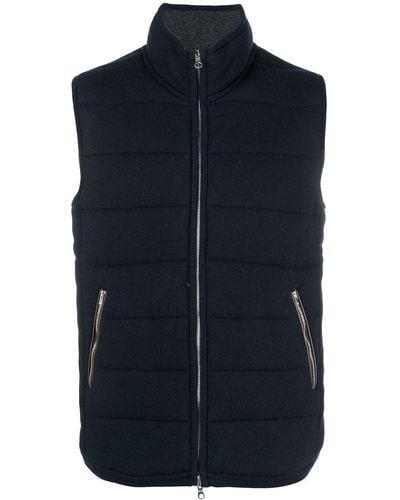 N.Peal Cashmere Gilet trapuntato The Mall - Blu