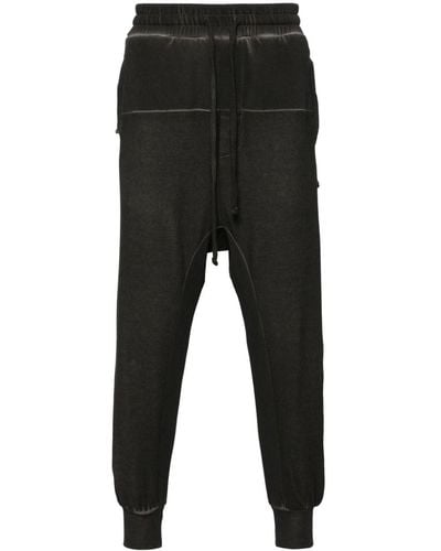 Thom Krom Ribbed-panel Drop-crotch Trousers - Black