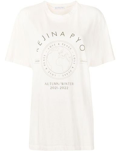 Rejina Pyo T-Shirt mit grafischem Print - Weiß
