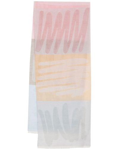 Paul Smith Semi-transparenter Schal mit grafischem Print - Pink