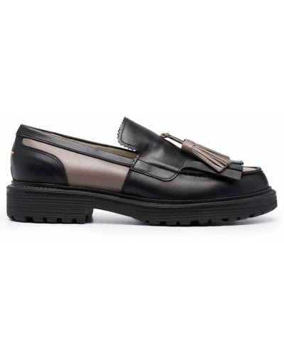 Lorena Antoniazzi Two-tone Leather Loafers - Black