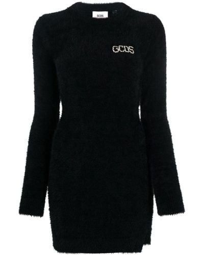Gcds Mini-jurk Met Logo Van Kristal - Zwart
