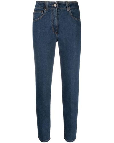 Peserico High-waist Cotton Jeans - Blue