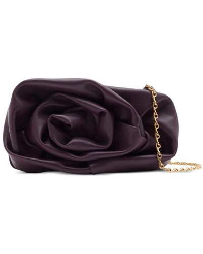 Burberry Rose Leather Clutch Bag - Purple