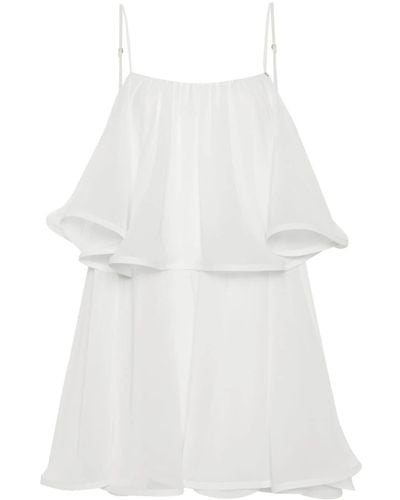 Nissa Layered Chiffon Mini Dress - White