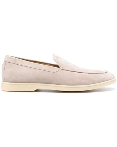 Henderson Logo-embroidered Suede Loafers - Natural