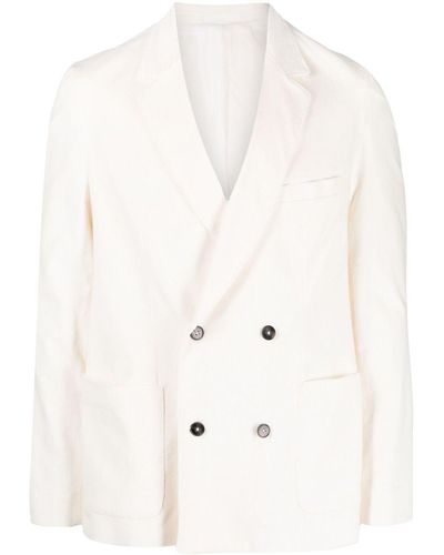 Officine Generale Cotton Double-breasted Blazer - Natural