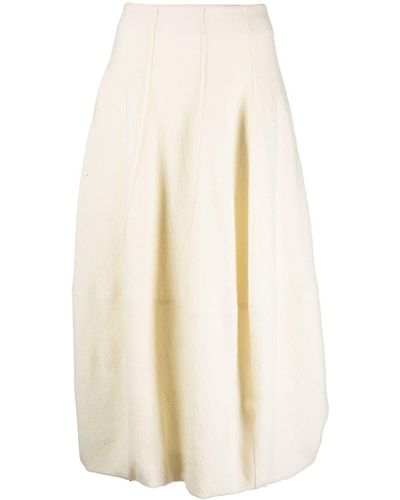 Gentry Portofino Pleat-detail Midi Skirt - White