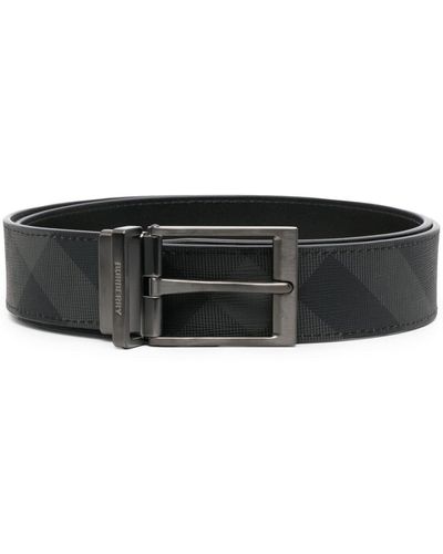 Burberry Cinturón reversible a cuadros - Negro