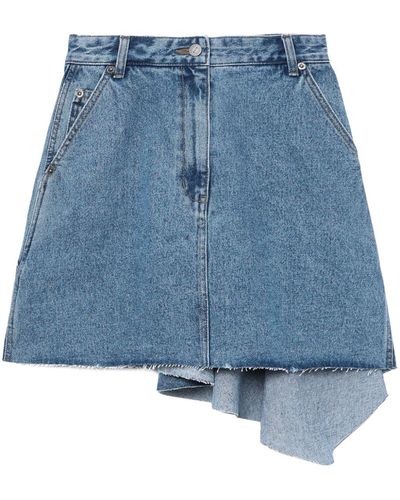 SJYP Asymmetric Denim Miniskirt - Blue