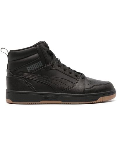 PUMA Rebound V6 Faux-leather Sneakers - Black