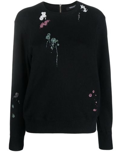 Undercover Bead-embellished Cotton Blouse - Black