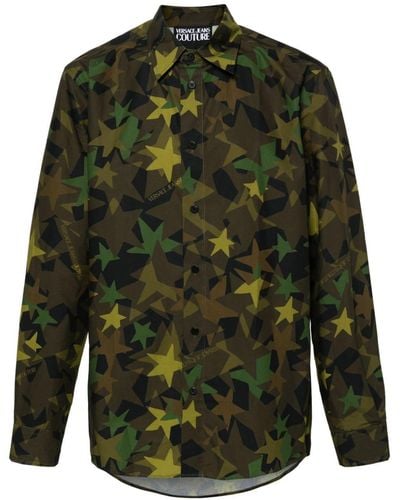 Versace Camisa con motivo militar - Verde