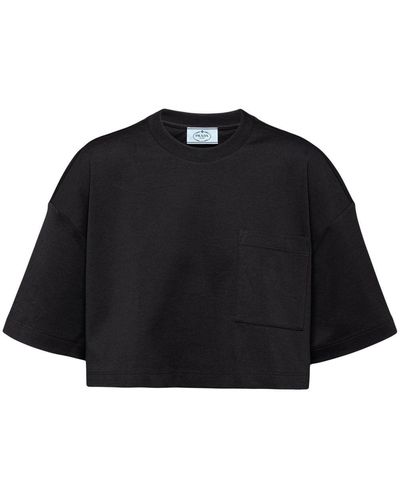 Prada Cropped T-shirt - Zwart