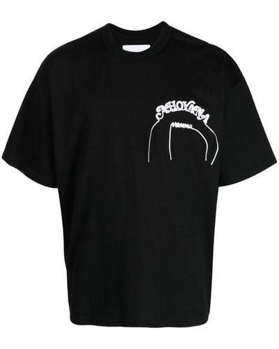 Yoshio Kubo Graphic-print Cotton T-shirt - Black