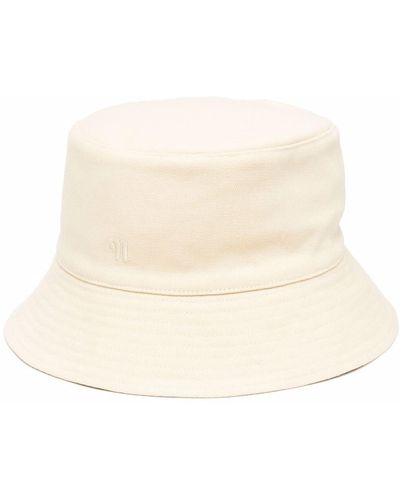 Nanushka Embroidered-logo Bucket Hat - Natural