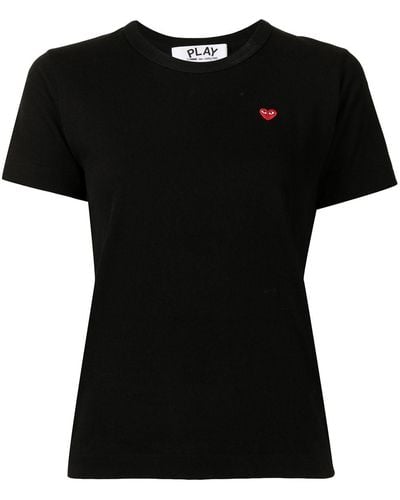 COMME DES GARÇONS PLAY Logo-print Cotton T-shirt - Black